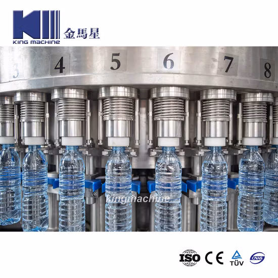 Bevanda completamente automatica Liquida Minerale pura Soda Bottiglia di acqua Soffiaggio Lavaggio Riempimento Imbottigliamento Tappatura in bottiglia Sigillatura Etichettatura Fabbricazione macchina imballatrice